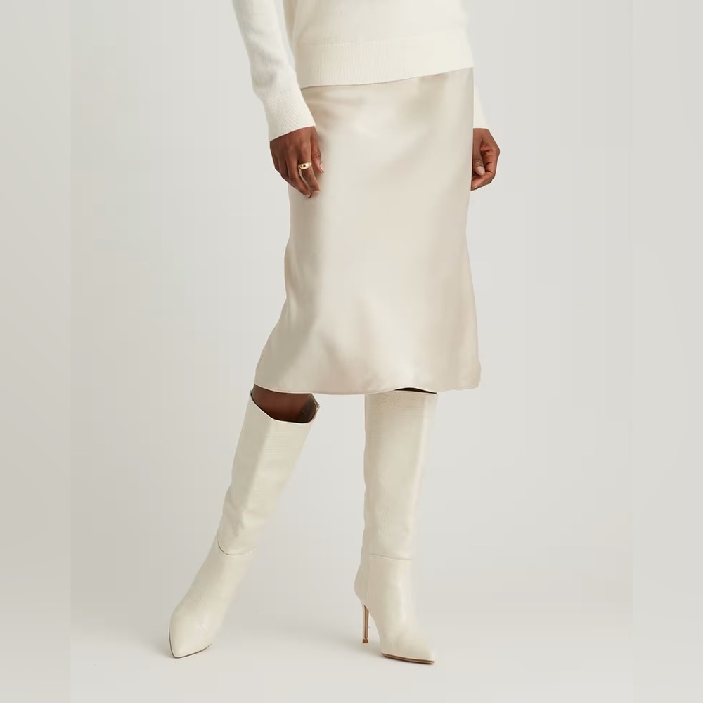Quince Cream Silk Skirt
